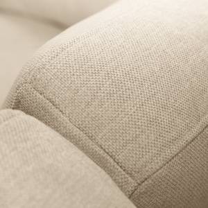 Ecksofa BOVLUND mit Longchair Strukturstoff Talta: Creme - Longchair davorstehend links