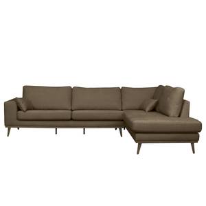 Ecksofa BOVLUND mit Ottomane Strukturstoff Talta: Beige - Ottomane davorstehend rechts