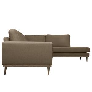 Ecksofa BOVLUND mit Ottomane Strukturstoff Talta: Beige - Ottomane davorstehend rechts