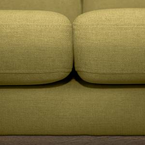 Canapé d’angle BOVLUND avec ottomane Tissu structuré Talta: Vert olive - Méridienne longue à gauche (vue de face)