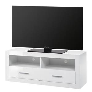 Meuble TV Bricktown I Blanc brillant / Blanc mat