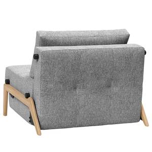 Slaapfauteuil Cubed geweven stof - Stof Twist: Granite - Lichte eikenhouten