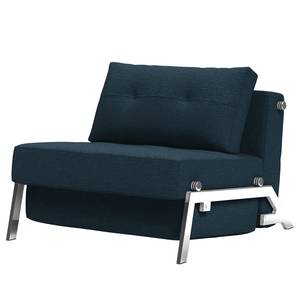 Fauteuil convertible Cubed Tissu - Tissu Mixed Dance : Blue - Chrome brillant