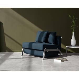 Fauteuil convertible Cubed Tissu - Tissu Mixed Dance : Blue - Chrome brillant