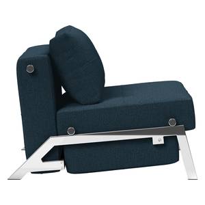 Slaapfauteuil Cubed geweven stof - Stof Mixed Dance: Blue - Chroomkleurig glanzend