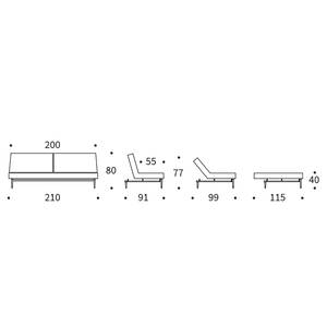 Canapé convertible Splitback Styletto I Tissu - Tissu Elegance: 507 Burned Curry