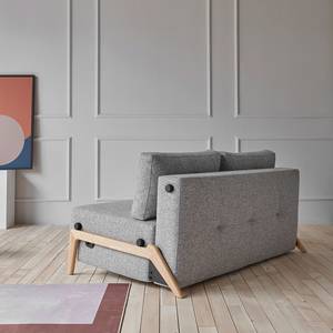 Schlafsofa Cubed Webstoff - Stoff Twist: Granite - Breite: 148 cm - Eiche Hell