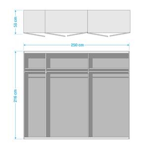 Draaideurkast One 210 Grafiet - 250 x 216 cm