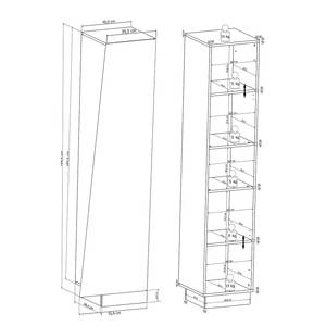 Wandmeubelset Reedley (4-delig) hoogglans wit/zwart - Hoogglans wit