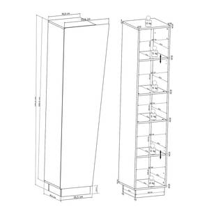 Wandmeubelset Reedley (4-delig) hoogglans wit/zwart - Hoogglans wit