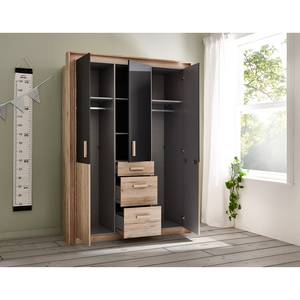 Armoire Kiruna Marron - Bois manufacturé - 135 x 198 x 58 cm