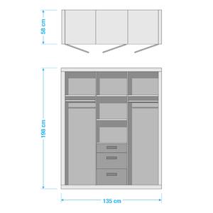 Drehtürenschrank Kiruna Braun - Holzwerkstoff - 135 x 198 x 58 cm