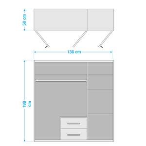 Drehtürenschrank Cindy Breite: 139 cm