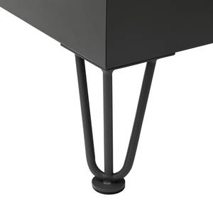 Lit simple Boston III Anthracite / Cuivre - Largeur : 147 cm - Forme en U