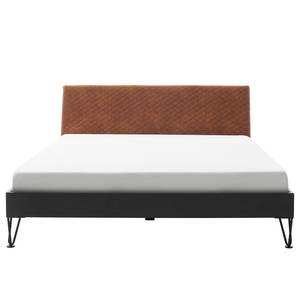 Letto singolo Boston I Antracite / Rame - Larghezza: 145 cm - U-forma