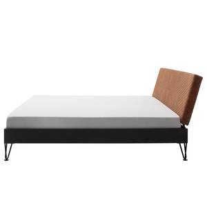 Lit simple Boston I Anthracite / Cuivre - Largeur : 165 cm - Forme en U