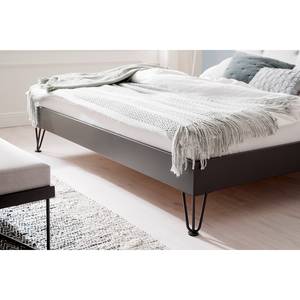 Einzelbett Boston III Anthrazit / Hellgrau - Breite: 147 cm - U-Form