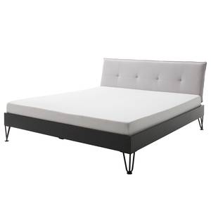 Einzelbett Boston III Anthrazit / Hellgrau - Breite: 147 cm - U-Form