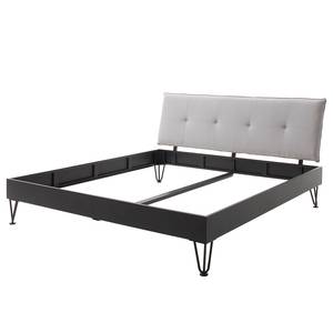 Einzelbett Boston III Anthrazit / Hellgrau - Breite: 147 cm - U-Form