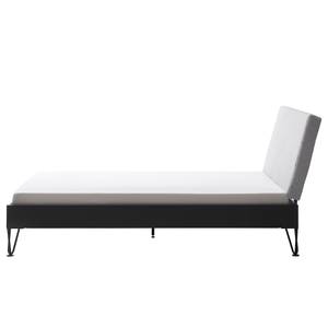 Lit simple Boston I Anthracite / Gris clair - Largeur : 185 cm - Forme en U