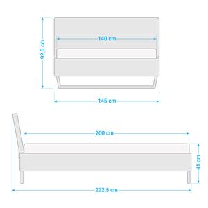 Einzelbett Boston I Anthrazit / Kupfer - Breite: 145 cm - Kufen