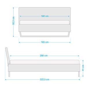 Einzelbett Boston I Anthrazit / Kupfer - Breite: 165 cm - Kufen