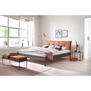 Letto singolo Boston III Antracite / Rame - Larghezza: 187 cm - U-forma