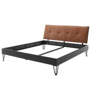 Lit simple Boston III Anthracite / Cuivre - Largeur : 187 cm - Forme en U