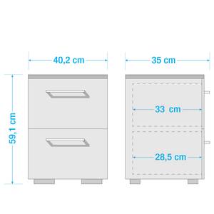 Waschbeckenunterschrank Carlos Anthrazit - Breite: 40 cm