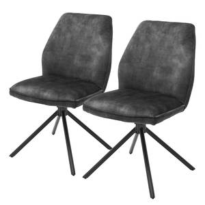 Chaises capitonnées Oaklawn (lot de 2) Anthracite