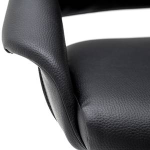 Chaise de bar Elburn Imitation cuir / Acier inoxydable - Noir