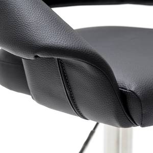 Chaise de bar Elburn Imitation cuir / Acier inoxydable - Noir