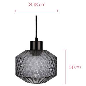 Hanglamp Gleaming Smoke rookglas / metaal - 1 lichtbron