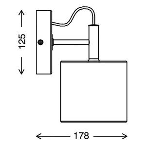 Applique murale Rhon Tissu mélangé / Fer - 1 ampoule