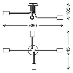 Plafondlamp Kuglo ijzer - 4 lichtbronnen