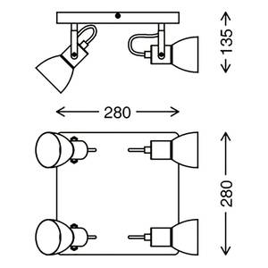 Plafonnier Arbo Fer - 4 ampoules