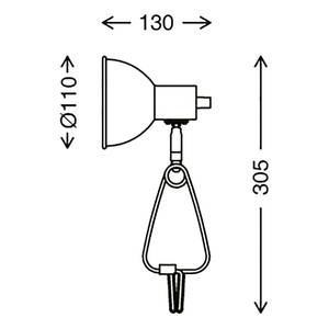 Wandleuchte  Fix Eisen - 1-flammig