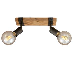 Plafonnier Wood Basic Fer - 2 ampoules