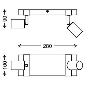 Plafonnier Wood Basic Fer - 2 ampoules