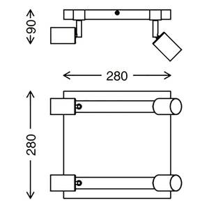 Deckenleuchte  Wood Basic Eisen - 4-flammig