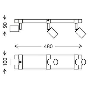 Plafonnier Wood Basic Fer - 3 ampoules