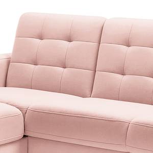 Canapé d’angle Cropwell Tissu - Tissu Ramse: Rosé - Méridienne courte à gauche (vue de face)