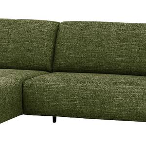 Ecksofa Bingham Webstoff - Webstoff Pras: Grün - Longchair davorstehend links - Ohne Hocker