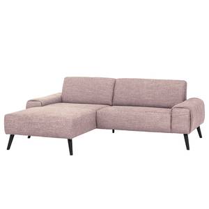 Ecksofa Bingham Webstoff - Webstoff Pras: Rosa - Longchair davorstehend links - Ohne Hocker