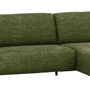 Ecksofa Bingham Webstoff - Webstoff Pras: Grün - Longchair davorstehend rechts - Ohne Hocker