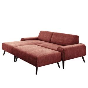 Ecksofa Bingham Webstoff - Webstoff Pras: Rot - Longchair davorstehend links - Mit Hocker