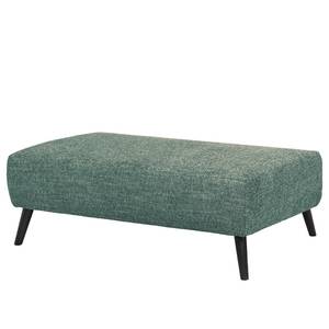 Ecksofa Bingham Webstoff - Webstoff Pras: Blau - Longchair davorstehend links - Mit Hocker