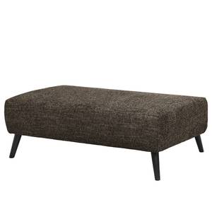 Ecksofa Bingham Webstoff - Webstoff Pras: Braun - Longchair davorstehend rechts - Mit Hocker