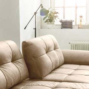 Ecksofa Linville Antiklederlook - Microfaser Torne: Hellbraun - Breite: 258 cm - Longchair davorstehend links - Ohne Kopfstütze