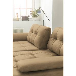 Ecksofa Linville Echtleder - Echtleder Poas: Cappuccino - Breite: 258 cm - Longchair davorstehend rechts - Mit Kopfstütze